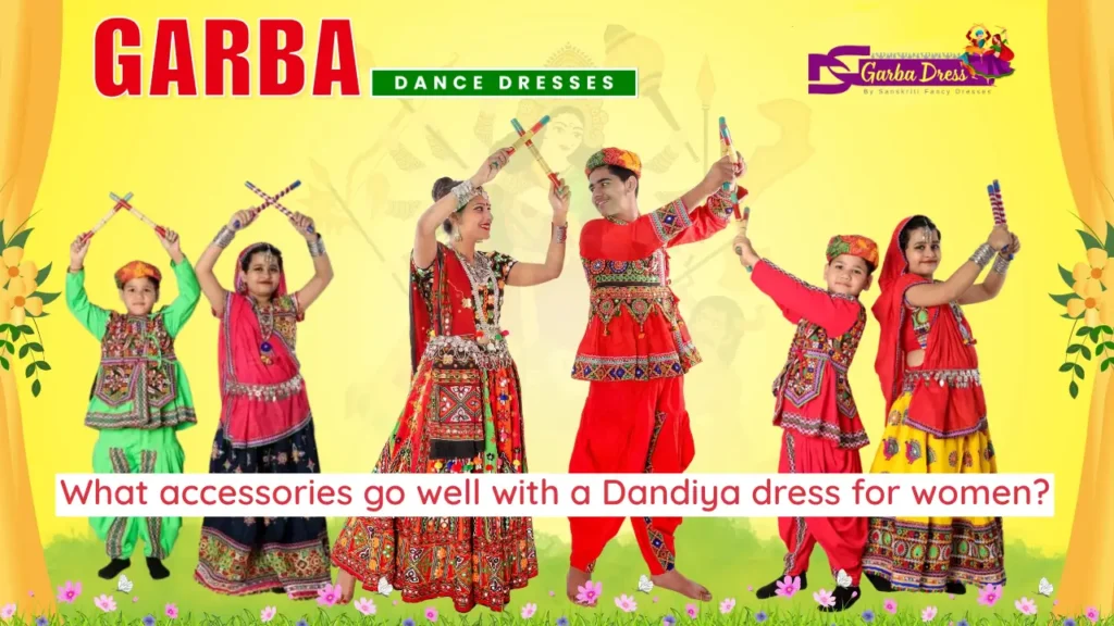 What accessories go well with a Dandiya dress for women